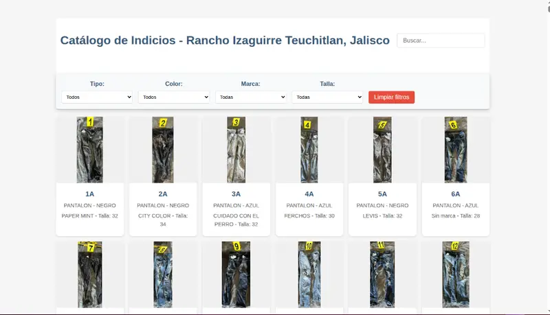 Catálogo de Indicios - Rancho Izaguirre (Teuchitlán, Jalisco)